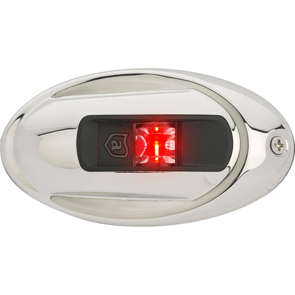 Attwood LightArmor Vertical Surface Mount Navigation Light - Oval - Port (red) - Stainless Steel - 2NM [NV4012SSR-7] - Attwood Marine