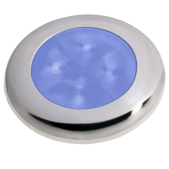 Hella Marine Polished Stainless Steel Rim LED Courtesy Lamp - Blue [980503221] - Hella Marine