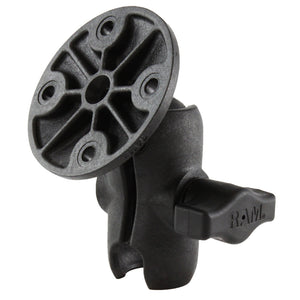 RAM Mount Composite 1" Ball Short Length Double Socket Arm w-2.5" Round Base Including AMPs Hole Pattern [RAP-B-103U-A] - RAM Mounting Systems