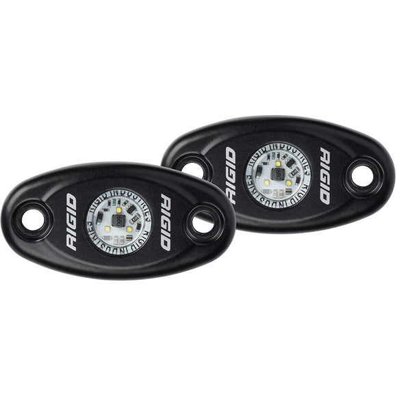 RIGID Industries A-Series Black High Power LED Light - Pair - Natural White [482083] - RIGID Industries