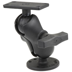 RAM Mount 1.5" Ball Mount w-2.5" Round Base, Short Arm  1.5" x 3" Plate f-Humminbird Helix 5 Only [RAM-202-153-B-202U] - RAM Mounting Systems