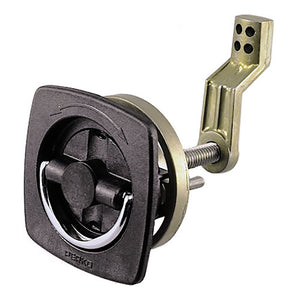 Perko Flush Latch - Non-Locking - 2.5" x 2.5" w-Offset Cam Bar  Flexible Polymer Strike [0932DP1BLK] - Perko