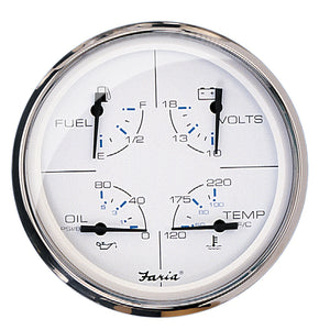 Faria 5" Multifunction Gauge Chesapeake White w-Stainless Steel - Fuel, Oil, Water  Voltmeter [33864] - Faria Beede Instruments