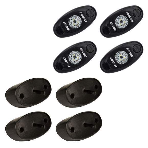 RIGID Industries A-Series Rock Light Kit - 4 Cool White Lights - Black [400203] - RIGID Industries