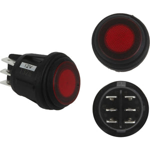 RIGID Industries 3 Position Rocker Switch - Red [40181] - RIGID Industries