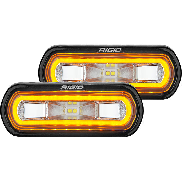 RIGID Industries SR-L Series Surface Mount Spreader Light - Black Housing - Amber Halo [53123] - RIGID Industries