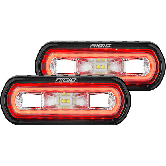 RIGID Industries SR-L Series Surface Mount Spreader Light - Black Housing - Red Halo [53122] - RIGID Industries