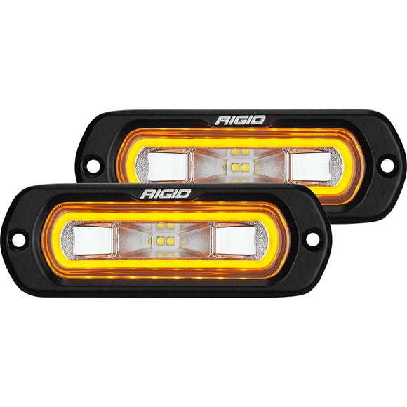 RIGID Industries SR-L Series Flush Mount Spreader Light - Black Housing - Amber Halo [53223] - RIGID Industries