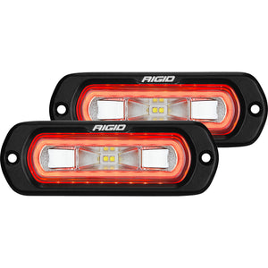 RIGID Industries SR-L Series Flush Mount Spreader Light - Black Housing - Red Halo [53222] - RIGID Industries