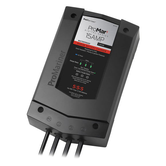 ProMariner ProMar1 DS Digital - 15 Amp - 3 Bank Charger [31515] - ProMariner