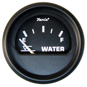 Faria Euro Black 2" Tank Level Gauge - Potable Water (Metric) [12831]