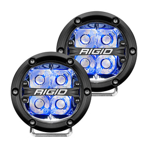 RIGID Industries 360-Series 4" LED Off-Road Spot Beam w-Blue Backlight - Black Housing [36115] - RIGID Industries