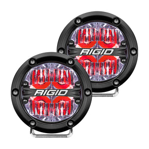 RIGID Industries 360-Series 4" LED Off-Road Fog Light Drive Beam w-Red Backlight - Black Housing [36116] - RIGID Industries