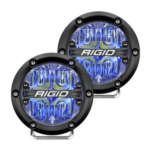 RIGID Industries 360-Series 4" LED Off-Road Fog Light Drive Beam w-Blue Backlight - Black Housing [36119] - RIGID Industries