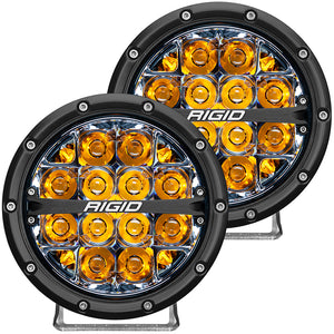 RIGID Industries 360-Series 6" LED Off-Road Fog Light Spot Beam w-Amber Backlight - Black Housing [36201] - RIGID Industries