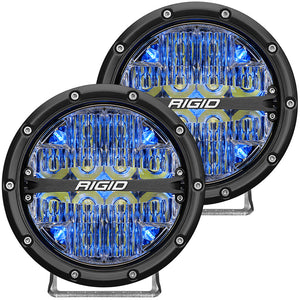 RIGID Industries 360-Series 6" LED Off-Road Fog Light Spot Beam w-Blue Backlight - Black Housing [36202] - RIGID Industries