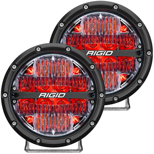 RIGID Industries 360-Series 6" LED Off-Road Fog Light Drive Beam w-Red Backlight - Black Housing [36205] - RIGID Industries