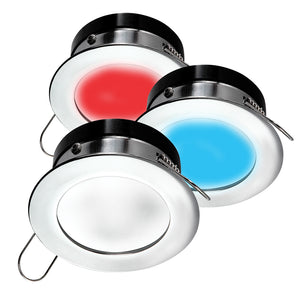 i2Systems Apeiron A1120 Spring Mount Light - Round - Red, Cool White  Blue - Brushed Nickel [A1120Z-41HAE]