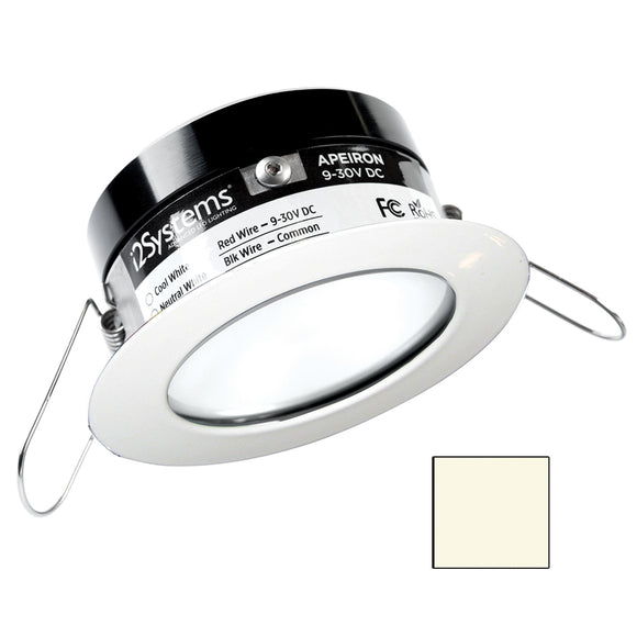 i2Systems Apeiron PRO A503 - 3W Spring Mount Light - Round - Neutral White - White Finish [A503-31BBD]