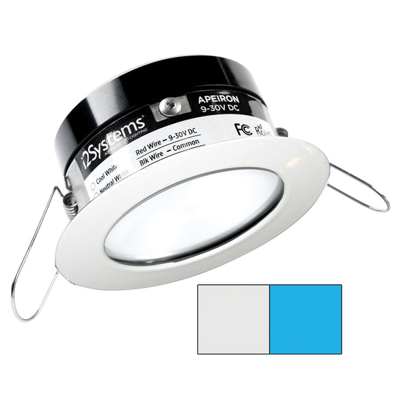 i2Systems Apeiron PRO A503 - 3W Spring Mount Light - Round - Cool White  Blue - White Finish [A503-31AAG-E]