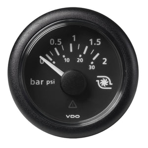 Veratron 52MM (2-1/16") ViewLine Boost Pressure Gauge 2 Bar/30 PSI - Black Dial  Round Bezel [A2C59514149]