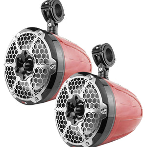 DS188" Neodymium Marine Towers w/Built-in Passive Radiator, 1" Driver  RGB LED Light - 550 Watts (Pair) - Red [NXL-X8TPNEO/RD]