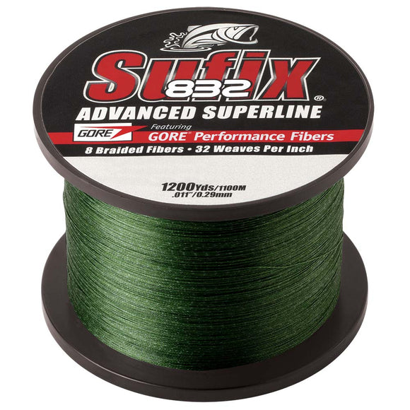 Sufix 832 Advanced Superline Braid - 20lb - Low-Vis Green - 1200 yds [660-320G]