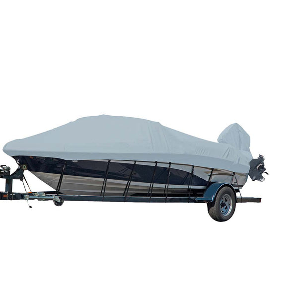 Carver Sun-DURA Styled-to-Fit Boat Cover f/17.5' V-Hull Runabout Boats w/Windshield  Hand/Bow Rails - Grey [77017S-11]