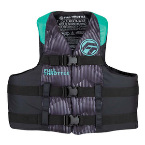 Full Throttle Adult Nylon Life Jacket - L/XL - Aqua/Black [112200-505-050-22]