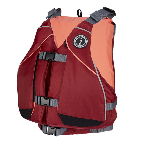 Mustang Womens Moxie Foam Vest - Merlot/Coral - Medium/Large [MV807MMS-857-M/L-253]