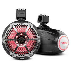 DS18 X Series HYDRO 8" Wakeboard Pod Tower Speaker w/RGB LED Light - 425W - Black Carbon Fiber [CF-X8TP]